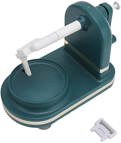 Máquina de Pelar Frutas Manzana Pelada a Mano Multifunción PP Manivela de Mano de Acero Inoxidable Pelador de Manzanas Raspador Máquina de Cocina (Verde oscuro)