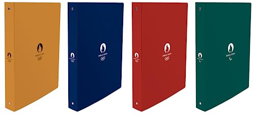 Olympiques Paris 2024 Ringbuch, A4, Rücken 40 mm, 4 Ringe, 4 Farben, 14 Stück