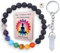Vineen Chakra Armband - Echte Heilsteine, Lavastein und Buddha-Perle - Handgefertigtes 7 Chakren Perlenarmband aus 8mm Naturstein - Meditation Zubehör - Unisex - Böhmisch