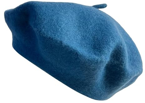 Petrolblaue französische Baskenmütze, klassische Wollmütze, Einheitsgröße, französische Kappe, Faschingsmütze, Vintage-Barett, einfarbig, Uni-Stil, ideal für Damen und Herren, blau (petrol blue),
