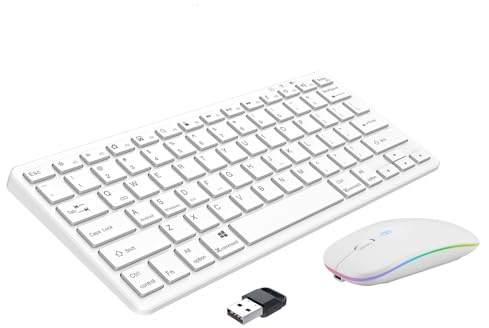 Bluetooth-tangentbord för iPad, Bluetooth-tangentbord kompatibelt med iPad 10.2''/9.7'', iPad Pro 11'', iPad Air/iPad Mini, tangentbord för Windows, iOS, Android, USB Bluetooth-adapter,White