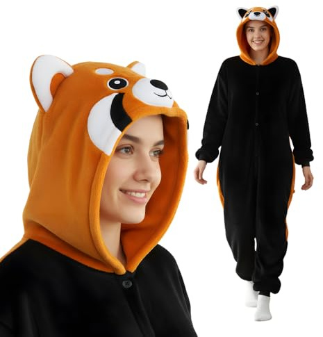 nerd hunters Onesie dräkt för vuxna – plysch kigurumi pyjamas, unisex djurkostym, storlekar S–XL