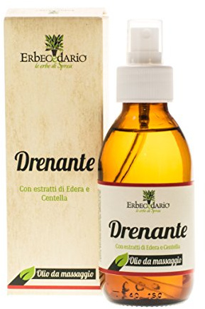 Olio massaggio drenante 150ml, Olio corpo rassodante tonificante, contrasta la comparsa degli Inestetismi della Cellulite, olio drenante gambe per uomo e donna - Made in italy