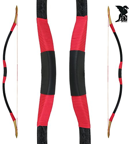 Drake Traditioneller Reiterbogen - 108cm - 15 lbs (Black Red)