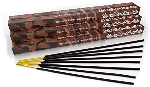 Premium rökelsepinnar choklad: naturligt traditionell från Indien i rättvis produktion. Bulkförpackning med 10 lådor = 80 stycken vardera 45min. Söt vinterdoft