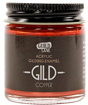 Guild Lane GILD Metallic Acrylic Enamel Paint - Copper - For Wood, Metal, Glass, Furniture & Crafts - Water-Based, Non-Tarnish Finish - 30ml Jar - Made in Britain