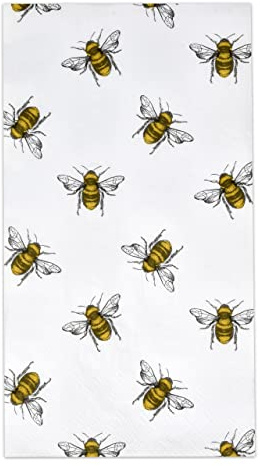 Gift Boutique 100 Bee Guest Napkins 3 Ply Disposable Paper Pack Honey Bumble Bees Dinner Hand Napkin for Happy Bee Day Bathroom Powder Room Wedding Summer Spring Bridal Baby Shower Decorative Towels