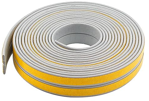 Tuokay, 20 Meter Dichtungsband, 9mm (Breite) x 2mm (Dicken) Türdichtung Selbstklebend Tür Dichtung I-Profil/L-Profil Gummidichtung für Türen, Fensterdichtung Windschutz, Lärm (Grau)
