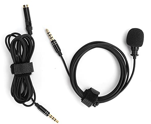 Micrófono de Solapa Profesional, Micrófono de Solapa de Condensador Omnidireccional, Micrófono de Grabación, Micrófono con Clip de Cuello Mini de 3,5 Mm con Cable de de 2 M