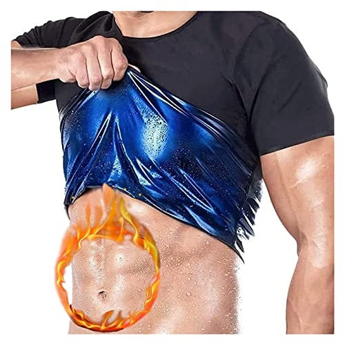 T-shirt de sudation pour homme - T-shirt de sport à manches courtes - T-shirt en néoprène - Pour le sport et le fitness, Homme, XXX-Large
