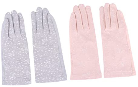 TOGEVAL 1 Paar UV-Schutzhandschuhe Handschützer für Damen sonnenhandschuhe Fahrhandschuhe damenhandschuhe Womens Gloves Light Gloves Sommerhandschuhe für Damen Telefinger-Handschuhe Rosa
