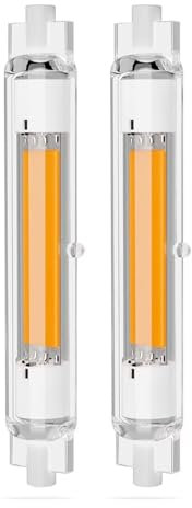 Lampadina R7S LED 118MM,Bianco Caldo 2700K,20W LED R7S Lampadina Lineare Equivalente 200W Lampada Alogena,Dimmerabile,Nessun Sfarfallio,360 Gradi,AC 220V-240V,2000LM,2 Pezzi(Bianco Caldo(2700K)