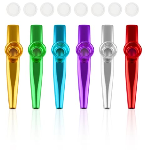 Kazoo in metallo di alta qualità, 6 pezzi, divertente strumento musicale per adulti, strumenti musicali kazoo in metallo, un buon compagno per ukulele, violino, chitarra, tastiera del pianoforte