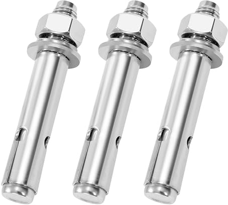 Tunejoy Pernos de Anclaje de Expansión de Acero Inoxidable 304 M12x100 Tornillos de Expansión de Cabeza Hexagonal para Construcción de Pared 3 Piezas
