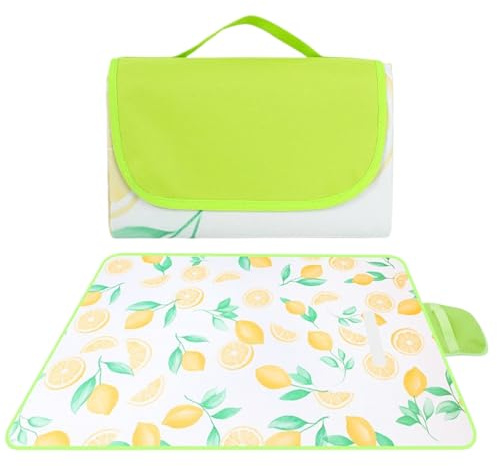 Picknickmatta – vattentät vikbar filt, stor halkfri utomhusmatta med handtag 188 x 188 cm, bekväm bärbar matta för familjesammankomster | strand picknickfilt för pool balkong musikfestival |