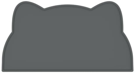 Tapis Gamelle Chat et Chien, Tapis Silicone Bol Antidérapant Tapis de Nourriture pour Animaux Imperméable (Gris Charbon, 44x25 cm)