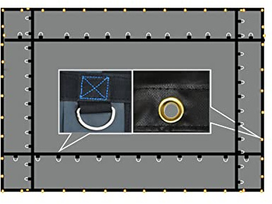 Mytee Products 12'x16' Heavy Duty Smoke Tarp for Flatbed Truck - 18 Ounce Vinyl - Load Covering Tarp Protects Your Cargo from Exhaust Smoke & Dirt - Water Resistant