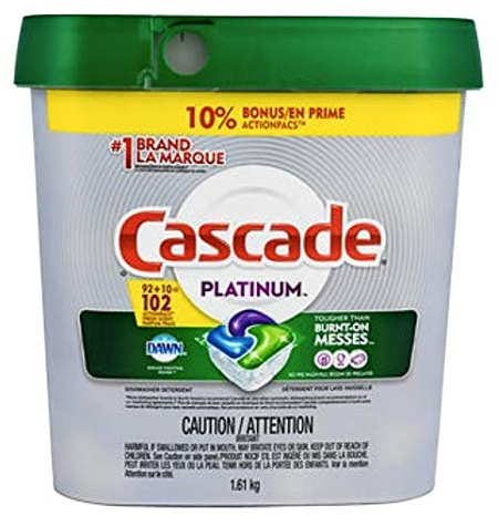 Cascade Platinum ActionPacs Dishwasher Detergent with Dawn, Fresh Scent - 102 Count