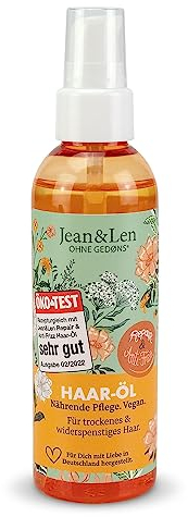 Jean & Len Haaröl Repair & Anti-Frizz, für trockenes und widerspenstiges Haar, verwöhnt das Haar in den Spitzen, Anti-Frizz-Effekt, ohne Parabene & Silikone, vegan, 100 ml