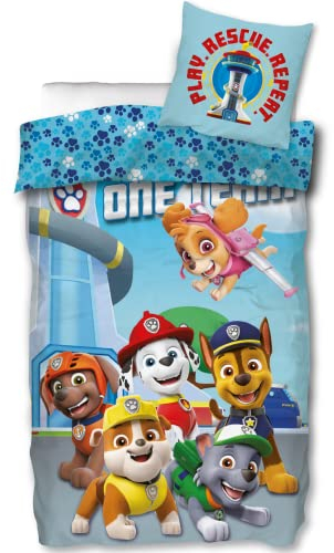 SkyBrands Paw Patrol Jungen-Kinderbettwäsche-Set, 135 x 200 cm, Baumwolle, Ko-Tex Standard 100, deutsche Standardgröße