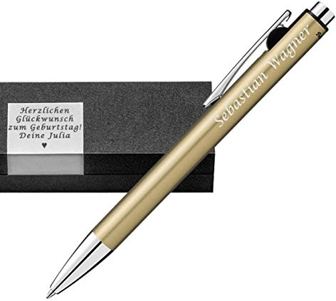 Pelikan - Kugelschreiber Metallic Gold inkl. Box und Gravur als Geschenk & Wunschsymbol Snap Metallic K10 Gold FS PS51