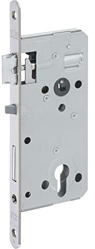 Dormakaba Einsteckschloss (Einstemmschloss) 127 WZ PZW, Dornmaß 50, rechts, Nuss 8,5mm, ÖNORM B5350 - Edelstahl