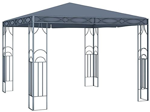 XIAOGUANG Tonnelle pliante en pergola, tente de fête, auvent sur pied, tente solaire, pavillon de jardin, tonnelle pour barbecue, 300 x 300 cm Anthracite
