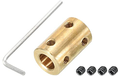 PATIKIL Albero Accoppiatore Connettore L22 x D16 6mm a 10mm Alesaggio Rigido Accoppiamento Motore Albero Giunto Connettore con Vite,Chiave per Stampanti 3D 1pz