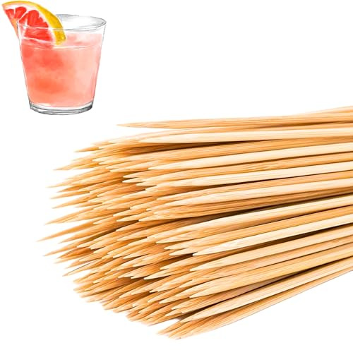 Paquete de 300 palillos de madera de bambú para cóctel, 10 cm de longitud, ideal para el hogar, cocina y bares