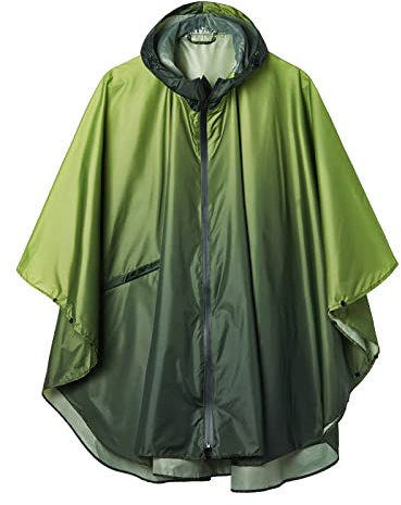SaphiRose PONCHO Poncho Impermeable Reutilizable Adulto Unisex Chubasquero Capa de Lluvia Verde oscuro degradado