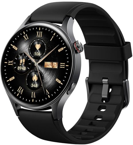 Smartwatch Herren Damen Rund mit Telefonfunktion,1.32 AMOLED Always-On-Display Uhr Herren,110+ Sportmodi Watch mit Pulsuhr Schlafmonitor,AI-Sprachassistent,IP68 wasserdicht Fitnessuhr für iOS Android