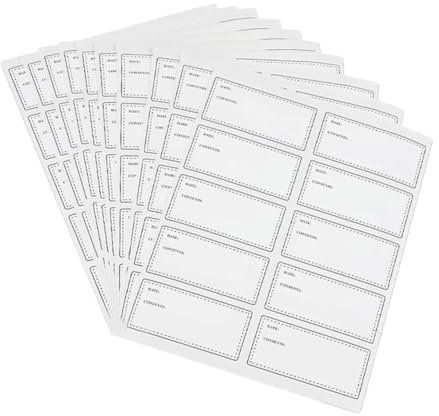 KICHOUSE 10sheets Removable Food Labels Self-Adhesive Expiration Date Stickers for Bottles Freezer Food Storage Convenient Handwriting Marking Tags