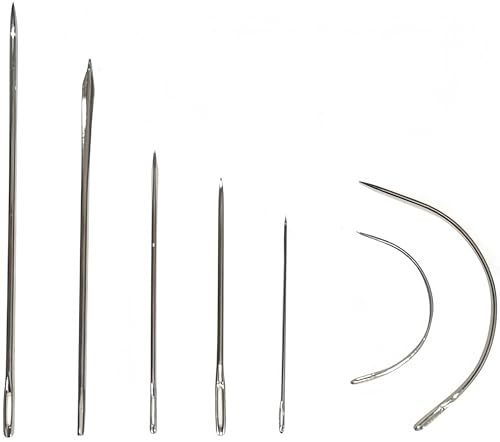 7 PCS Sewing Needle Repair Kit for Upholstery, Leather, Canvas, Heavy Duty Sewing, Includes Curved and Triangular Needles