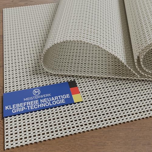 MEISTERWERK rutschfeste Teppichunterlage - (EXTRA STARKER Halt) Anti-Rutsch-Matte für Teppiche & Läufer | zuschneidbar, universell einsetzbar für alle Böden | 110x160 cm