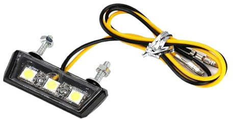 Luce Targa Moto 12V, Luce Targa Moto LED Universale, Impermeabile IP67 con 3 LED SMD Super Luminosi Fanale Posteriore Mini per Motos Scooter Quad Ciclomotori Accessorio Moto Retroilluminazione Bianca