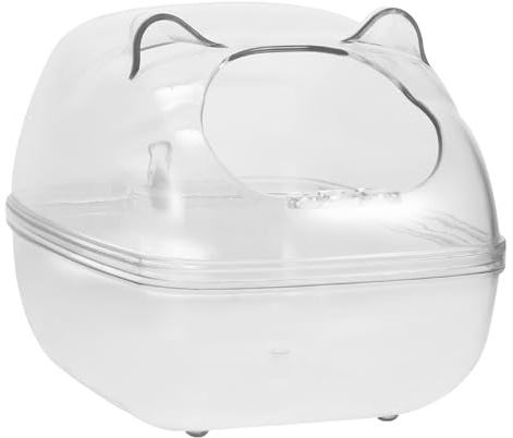 Gadpiparty Cage Transparente pour Hamster Petit Format Salle de Bain Anti-poussière Bac à Sable Pratique et Hygiénique Accessoire pour Toilette de Rongeur