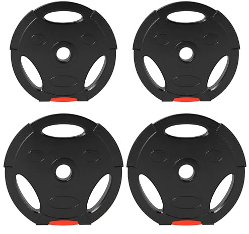 SPORTNOW Disques de Poids 25 kg, Plaques de Poids 3 Poignées, Noir