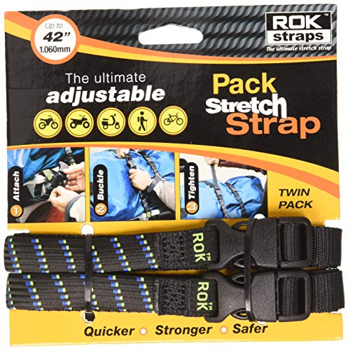 Oxford ROK305 Rok Straps verstellbare Riemen MD, 16 mm, Schwarz + Blau/Grün, ROK305