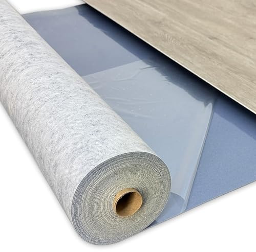 Sous-couche vinyle uficell® VinoSoundFix - Épaisseur : 1,5 mm - Résistance à la compression : 400 kPa - Isolation phonique autocollante pour sols vinyles LVT à clipser (30 m²)