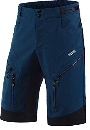 ARSUXEO Radhose Herren MTB Shorts ohne Polsterung Radfahren Shorts Klassisch Wasserdicht 1903 Dunkelblau XXL