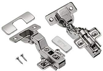 Soft Close Prestige 35mm Flush Kitchen Cabinet Door Hinge Plate & Screws