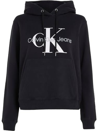 Calvin Klein Damen Hoodie Core Monologo mit Kapuze, Schwarz (Ck Black) ,M