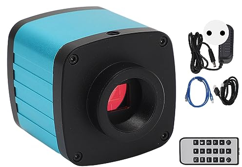 ViaGasaFamido Digitale Handmikroskop Schwarz 48MP 1080P 60FPS LED USB HD Ausgang Digital Mikroskop für CPU PCB Reparatur (EU-Stecker)