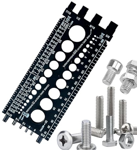 Vérificateur de filetage de boulon, jauge de mesure d'écrous et de boulons - Vérificateur de pas de vis | Outil à main multifonctionnel pour les professionnels et les amateurs de bricolage,