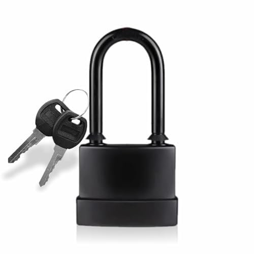Lucchetto impermeabile per esterni, resistente, serratura in acciaio antiruggine da 45 mm con 2 chiavi, alta sicurezza per capannone, garage, cancello da giardino, porta, catena, resistente alle