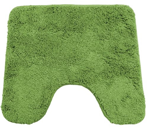 NYVI WC Vorleger NYVISpa Lasalle 45x50 cm Grün Mit Ausschnitt - Badvorleger - rutschfest, Saugfähig, Schnell Trocknend, Fußbodenheizung geeignet, Oeko-TEX, Waschbar, Weich