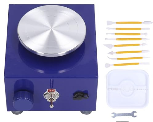 SustVita Roue de poterie électrique de 10 cm pour enfants, machine de poterie en céramique Outlast avec 2 bacs 2000 tr/min pour l'enseignement scolaire et les projets artistiques de bricolage