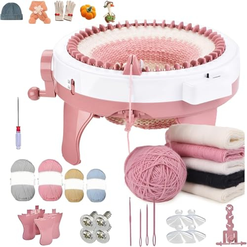 Máquina de tejer, 48 agujas Smart Weaving Round Loom, kit de máquina DIY para adultos/niños bufanda sombrero calcetín
