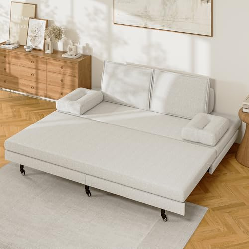 JiaOyu Divano letto pieghevole Couch Sofa con funzione letto, Estensibile Divano 2 posti con funzione letto e rete a doghe, Divano letto Divano imbottito per soggiorno camera da letto home cinema