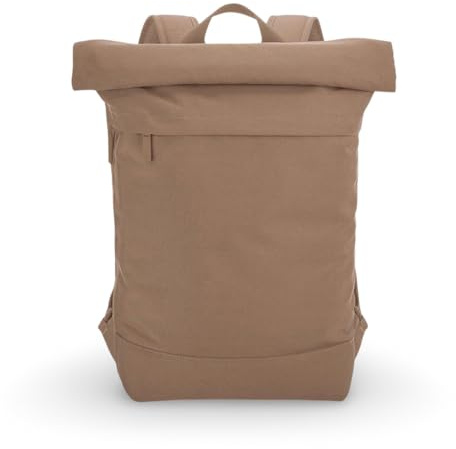 Cocholate | Sac à dos personnalisé Roll-Top avec compartiment pour ordinateur portable 15,6 – Imperméable – Design urbain avec broderie personnalisée – Idéal pour cadeau ou travail, beige, 50 × 40 ×